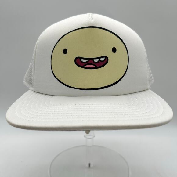 Cartoon Network Adventure Time Finn Adult OS White Trucker Snapback Mesh Hat NEW - Picture 1 of 9